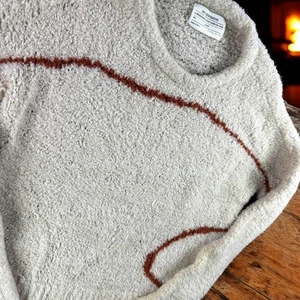 Suéter Rei Cooperative Mezcla Lana Mujer S Beige Marrón Pullover Difuso Acogedor Arte - Imagen 1 de 8