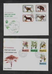 RHODESIA 1976-8 POWERED FLIGHT, RHODESIAN TREES & VULNERABLE SPECIES SETS FDC'S. - Picture 1 of 4