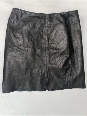 Minifalda vintage de cuero Danier negra talla 6 - Hecha en Canadá Foto 1 de 4