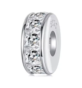 Charm Stopper Ring Stopper 925 Silber Steinchen - Anhänger für Armband - Bild 1 von 1