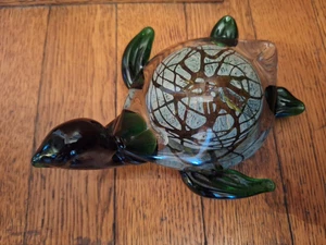 Art Blown Murano Style Glass Ocean Nautical Sea Turtle Figurine/Paperweight - Picture 1 of 10