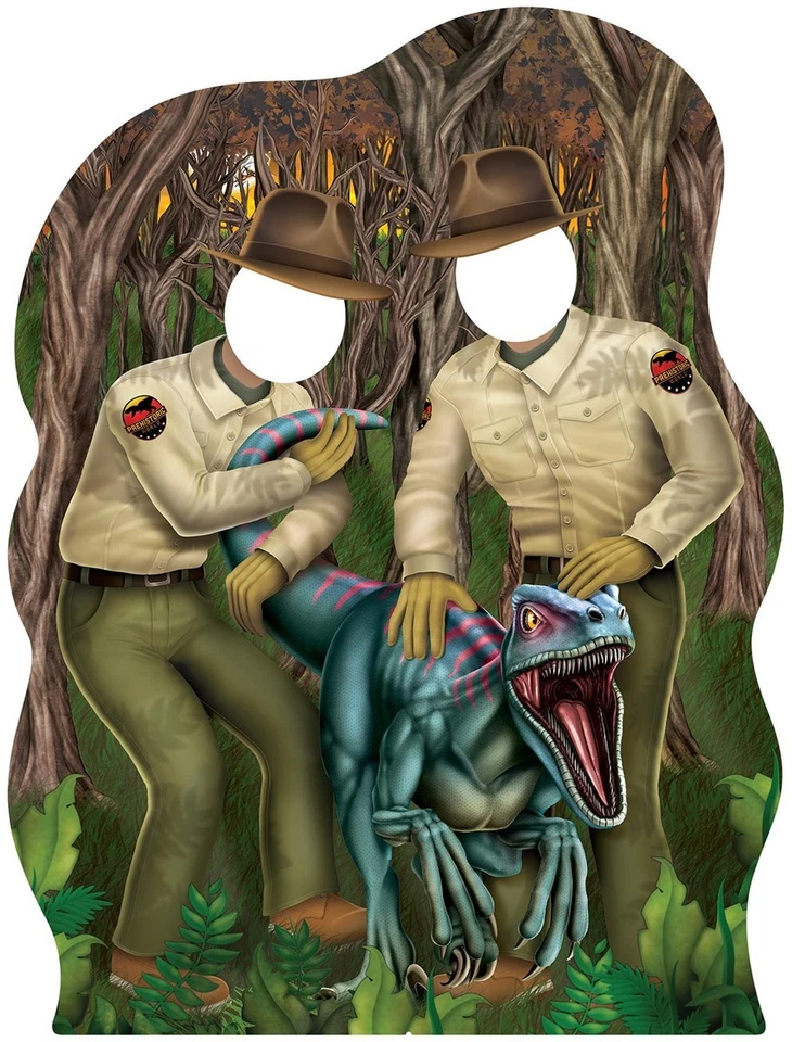 Foto utilería de dinosaurio Wranglers de pie de tamaño 4' 11/4" x 3' 11/4" - Beistle Foto 1 de 1