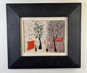 Vintage Original Aquarell Paris Cafe Straßenszene Matisse Kunst Student signiert - Bild 1 von 21