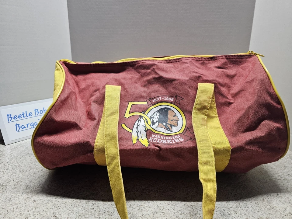 Washington Redskins Commanders NFL De Colección 1986 50th Ann Bolsa de Lona Shell Gas Promo Foto 1 de 4