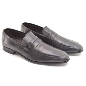 Men To Boot New York Francis $395 Penny Loafers 10.5 M Black Leather Slip Shoes - Picture 1 of 8