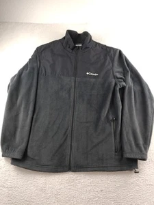 Columbia Fleece Jacket Men's XXL Black Outdoors HIking Zip Pockets - Picture 1 of 5