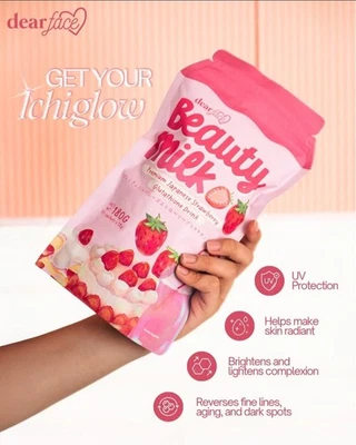 DearFace Beauty Milk Premium Japanese Strawberry Glutathione Drink💯Authentic 💯 - Image 1 of 4