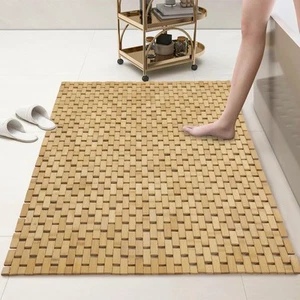 58x32 Extra Large 100% Bamboo Shower Mat for Shower Stall Tub, Non Slip Bath ... - Picture 1 of 7