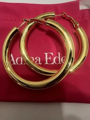 Pendientes de aro de oro Adina Eden de ley 925, 15 gramos. Grande 2". Foto 1 de 4