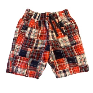 Gymboree Patchwork Plaid Madras Bermuda Shorts Boy’s Size 7 Patriotic Colors - Picture 1 of 10