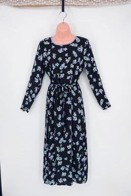 Hush UK 6 Black Floral Fit & Flare Sleeveless Midi Dress – Wedding Guest - Image 1 of 4