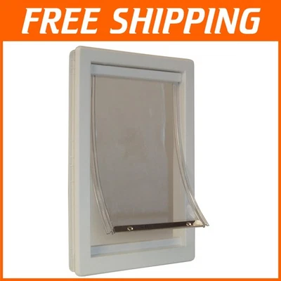 Puerta para gatos con solapa suave con marco telescópico - Acceso seguro para mascotas medianas Foto 1 de 4