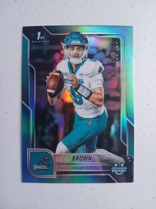 2025 Bowman University Chrome 1st Emmett Brown #199 Aqua Refractor /325 (RC) - Picture 1 of 2