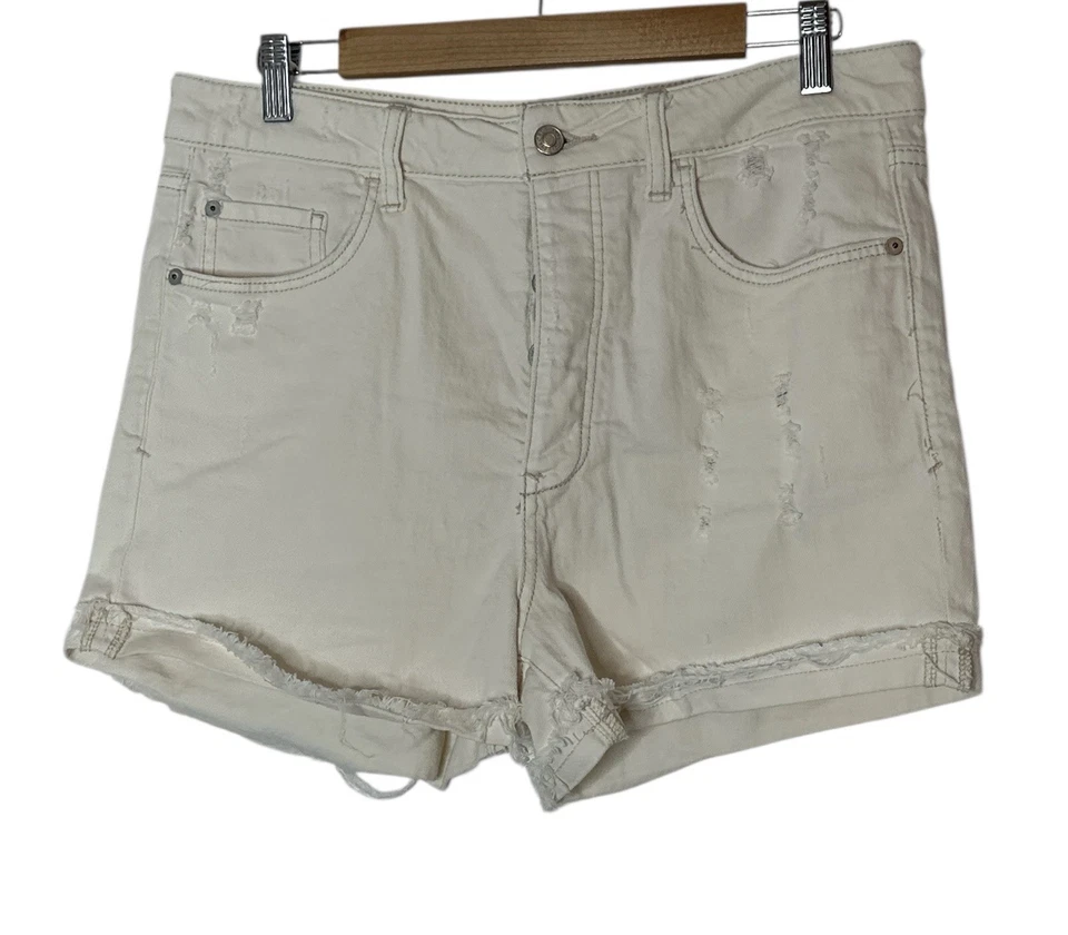 Pantalones Cortos de Jean Anthropologie Pilcro Para Mujer Talla 31 Beige Playa Vacaciones Verano Foto 1 de 4