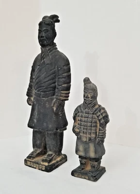 Guerreros chinos de terracota, juego de 2, antiguos. Foto 1 de 4