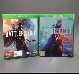 Xbox One Battlefield I & V Games Bundle 1 & 5, Shooter Military Warfare Campaign - Picture 1 of 5
