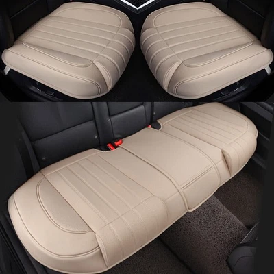 Juego completo de fundas de asiento de coche de cuero de lujo delanteras traseras protector de cojín universal Foto 1 de 4