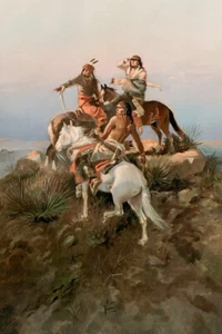 The Scouts by Charles M. Russell Western Giclee Kunstdruck + kostenloser Versand - Bild 1 von 3
