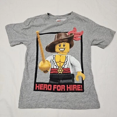 Lego Kids Boy's Graphic Print Hero For Hire Gray Short Sleeve T-shirt Size S - Image 1 of 4
