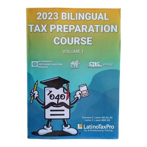 2023 Bilingual Tax Preparation Course Volume 1, MSRP $249 Spanish English. - Picture 1 of 5