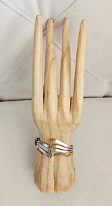 VTG MEXICAN ALPACA SILVER BRACELET CUFF WITH 3 BANDS - Picture 1 of 8