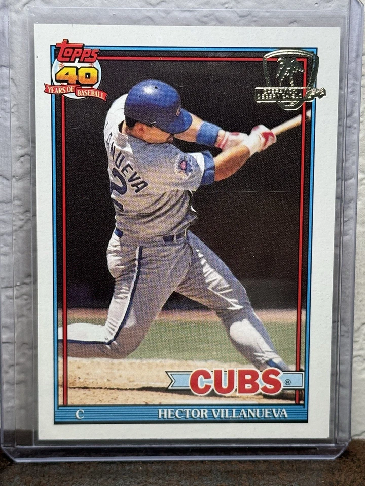 1991 Topps Operation Desert Shield #362 Hector Villanueva, Chicago Cubs NM 3 - Image 1 of 2