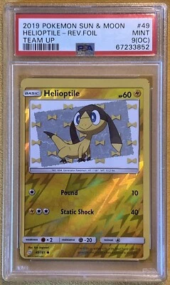 PSA 9(OC) 2019 Pokémon Sun & Moon Helioptile - Rev. Foil Team Up #49 Mint POP 1 - Image 1 of 2