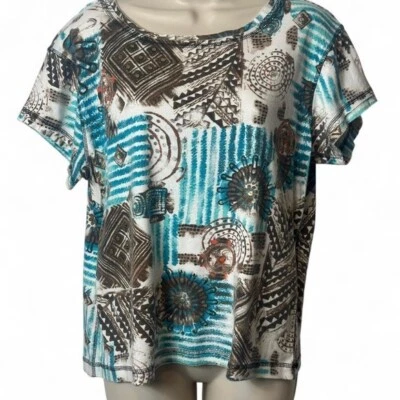 Винтажный топ Chicos с принтом/украшениями - Изображение 1 из 4