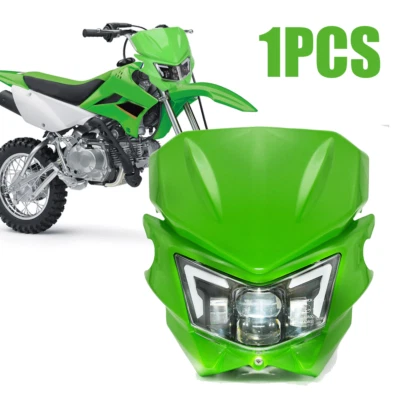 For Kawasaki KLX110 KX125 KX450F KX250F KDX200 Dirt Bike LED Headlight Headlamp - Image 1 of 4