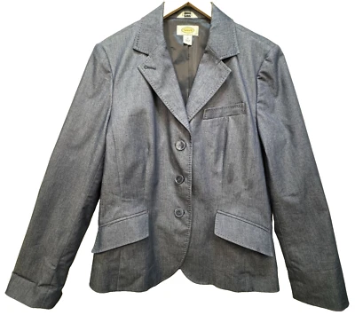 Talbots женщин опрятный Blazer пальто эластичной размер 14 темно-синий классический повседневный - Изображение 1 из 4