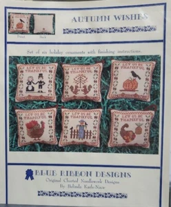 Blue Ribbon Designs AUTUMN WISHES Ornaments 6 Different - Picture 1 of 3