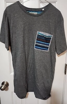 Camiseta de hombre On the Byas manga corta bolsillo gris talla mediana Foto 1 de 4