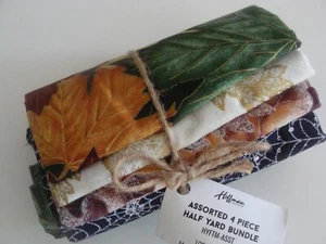 Hoffman 4 Pc. 1/2 Yd Ea. Autumn Fall Spider Web Gold Fabric Bundle HYFTM-ASST - Picture 1 of 10