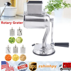 Food Grater Vegetable Rotary Cutter Shredder Carrot Grind Slicer Chopper+5*Blade - Picture 1 of 21