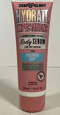 Suero corporal con ácido hialurónico Soap & Glory Hydrate Expectations 8,4 fl oz NUEVO Foto 1 de 2