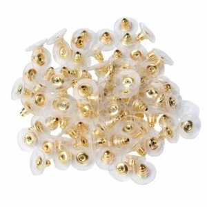 100pcs Hypoallergenic Earring Backs for Heavy Earrings Stoppers Plastic Disc - Picture 1 of 13