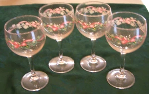 4 Corelle Calloway Holidays Glass Goblet Stems - Picture 1 of 1