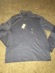 Maglione pullover uomo Van Heusen Never Tuck 1/4 bottoni finto collo taglia media - Foto 1 di 12