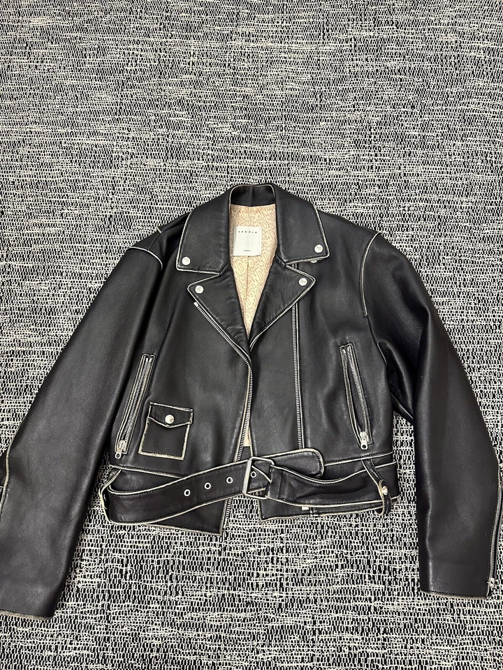 Chaqueta de cuero Sandro Paris fade talla Francia 36 Foto 1 de 4