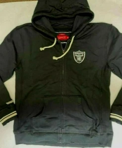 OAKLAND RAIDERS WOMANS MITCHELL & NESS FULL ZIPP HOODY 2X NEW BLACK - Picture 1 of 3