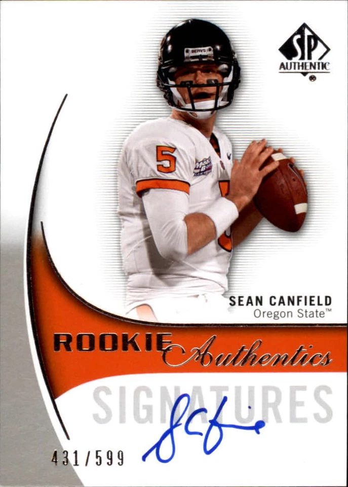 B2917- 2010 SP Authentic #159 Sean Canfield RC Auto /599 SAMPLE PIC - Image 1 of 2