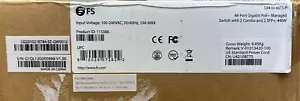 FS S3410-48TS-P / 48-Port Gigabit PoE+ Managed Switch w / 2 1Gb SFP + Uplinks - Picture 1 of 3