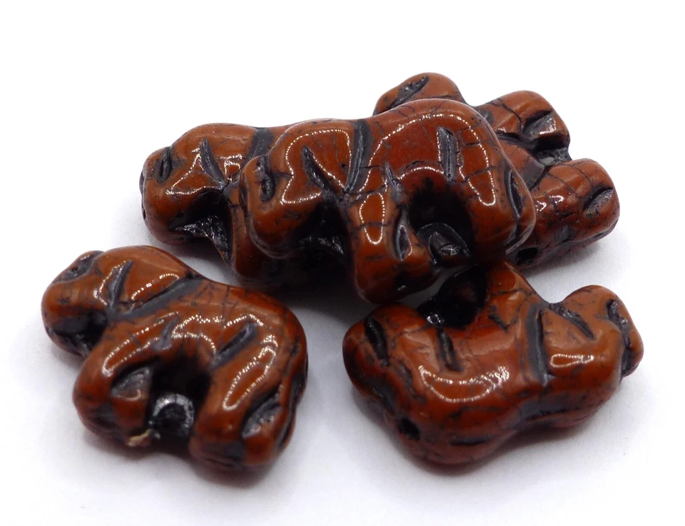 CZECH GLASS ANIMAL BEADS - ELEPHANTS, BUTTERFLIES, LADY BUGS, CATS, DOG PAWS - Image 1 of 1