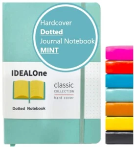 Classic Hardcover Notebook Journal – For Work, Home, School, 5.7 x Dotted Mint - Picture 1 of 5