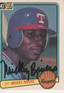 Donruss #394 1983 firmado por Mickey Rivers - Texas Rangers - Imagen 1 de 1