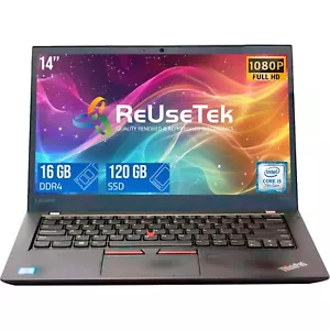 Lenovo ThinkPad T470s 14" Intel i5-7300U 2.6GHz 16GB/120GB SSD WiFi+BT Laptop 💻 - Picture 1 of 17