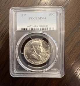 1957-P | Franklin Silver Half Dollar | PCGS MS64 | Collection 4004 - Picture 1 of 2