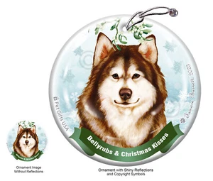 Bauchmassel & Küsse Ornament - rot und weiß Alaskan Malamute 009A - Bild 1 von 1
