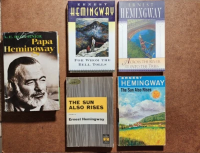 5 ERNEST HEMINGWAY Books - Sun Also Rises, Across the River, Whom the Bell Tolls - Image 1 of 4