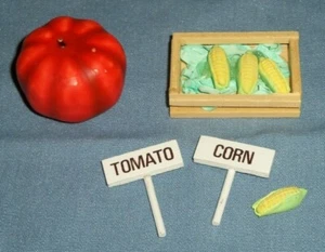 Tiny Miniature Dollhouse Lot Garden Vegetables Food Pumpkin Corn Signs Tomato - Picture 1 of 1